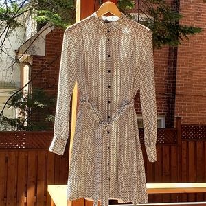 Club Monaco 100% silk patterned midi dress